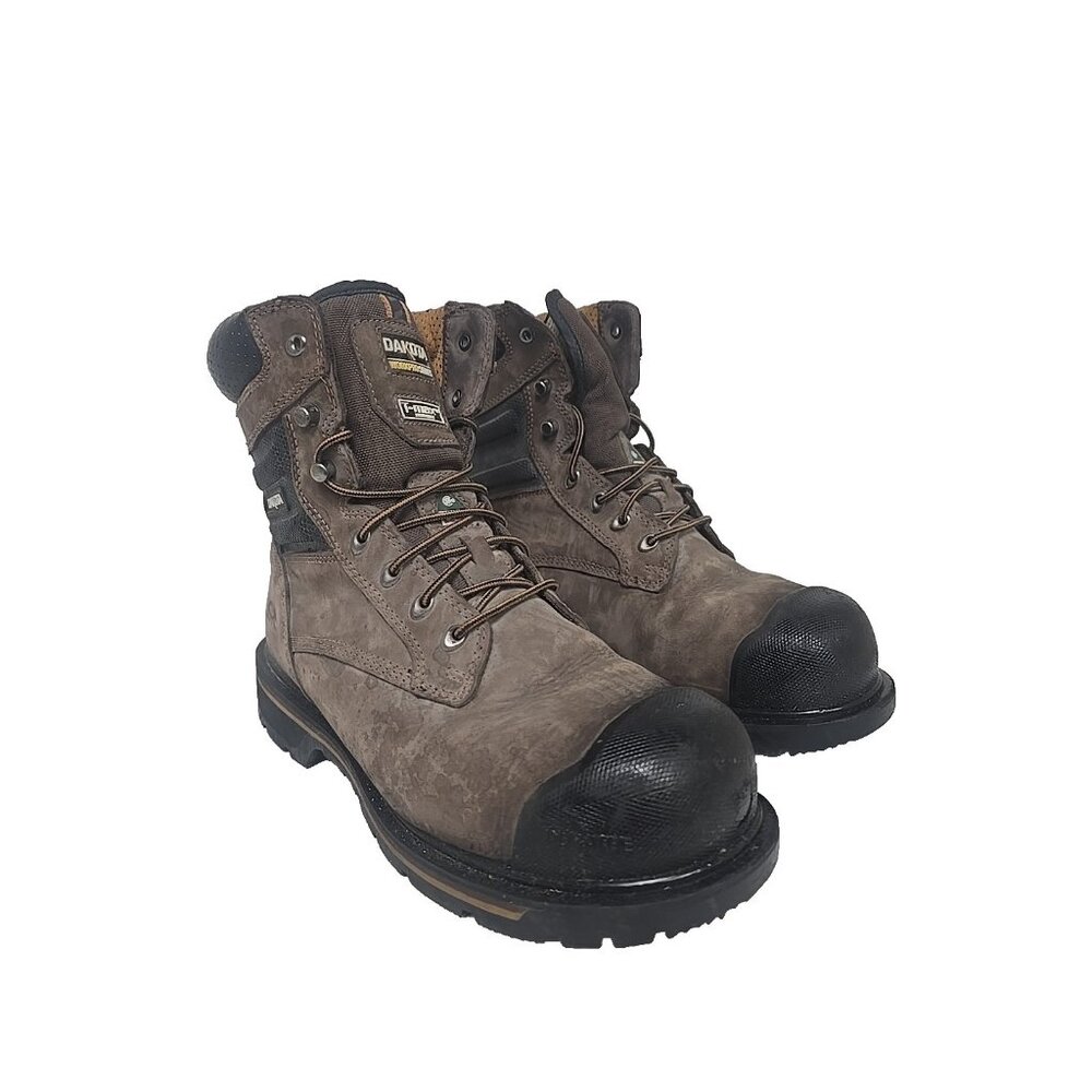 Dakota Men's 8537 8'' Quad Comfort Aluminum Toe Comp Plate Work Boot Brown 10.5W